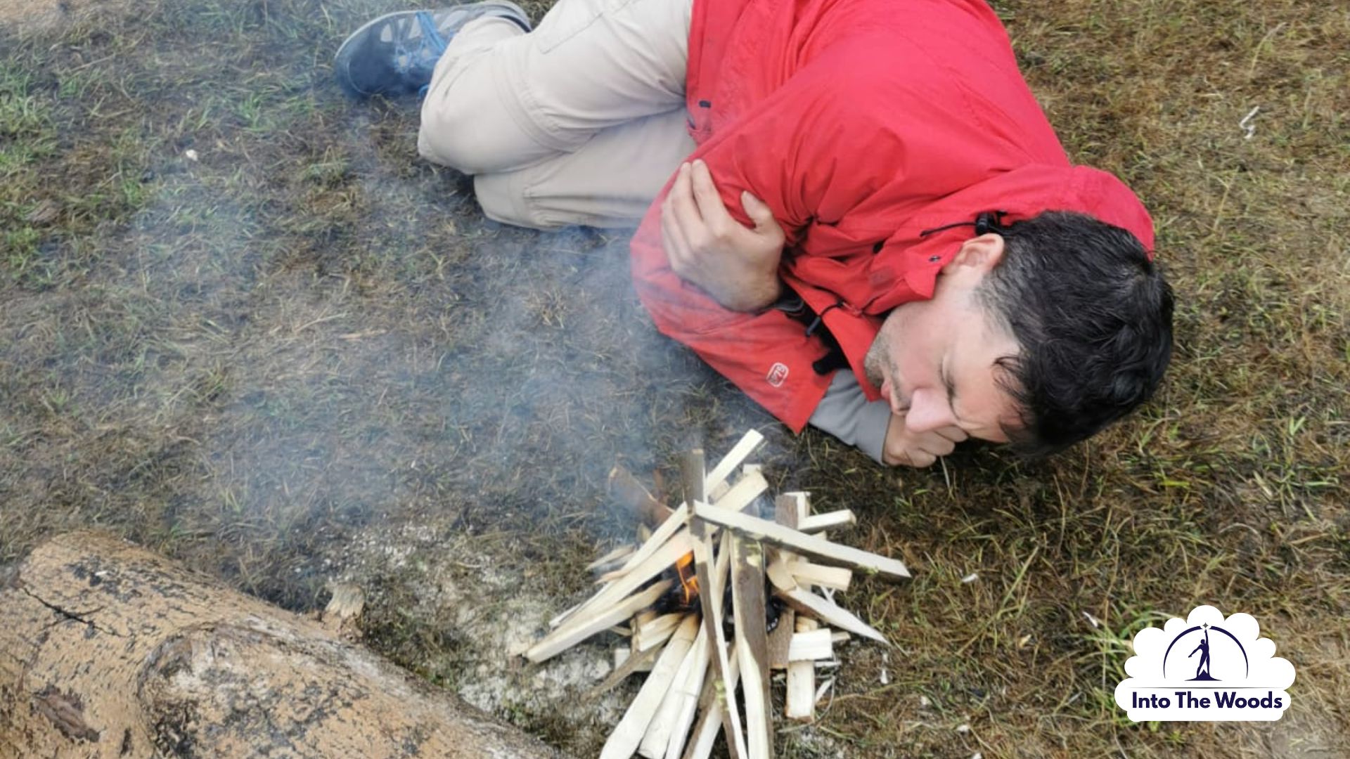Fire Lighting & Wood Prep team building Kent - corporate group working together in woodland