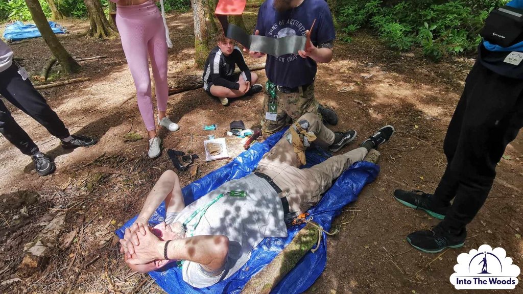First Aid - outdoor first aid practical training in woodland