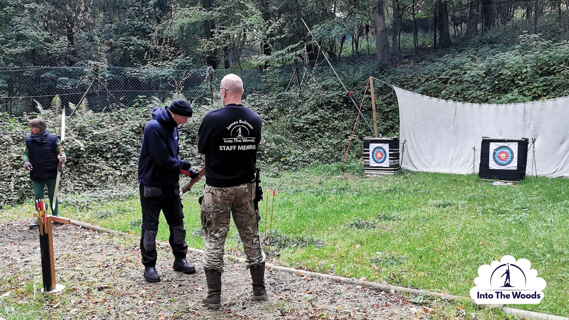 Archery Kent - arrows in a target at the woodland archery range
