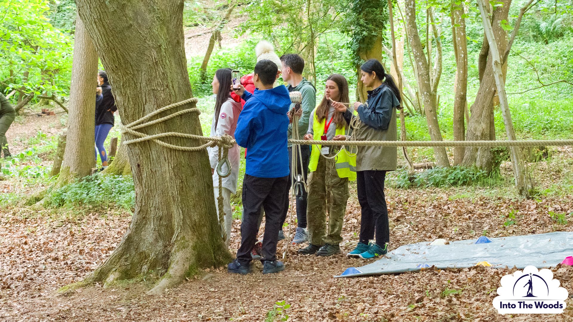 Large-Scale Pioneering Kent - group building large timber structure outdoors