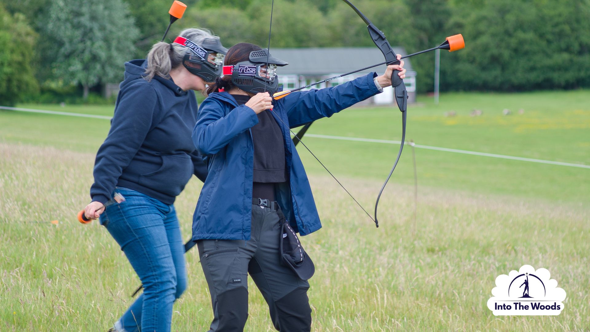 Archery Tag Kent - participants enjoying the activity in woodland