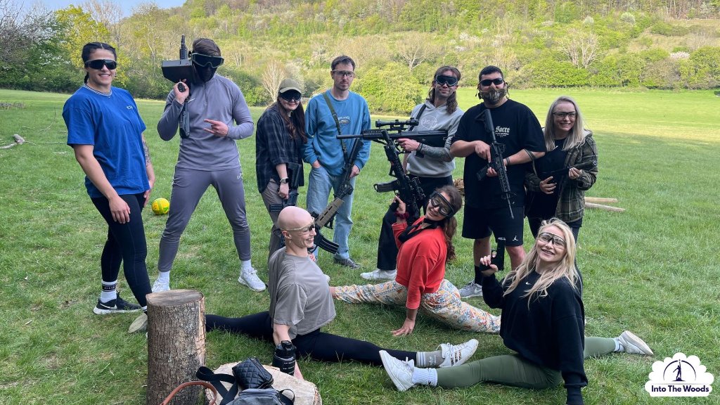 Group enjoying a bespoke Into The Woods outdoor event