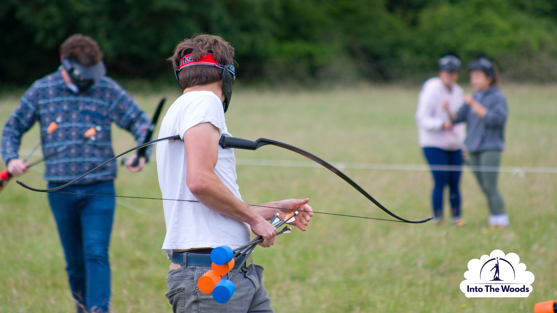 Archery Tag Kent - team celebrating a win in the woodland arena