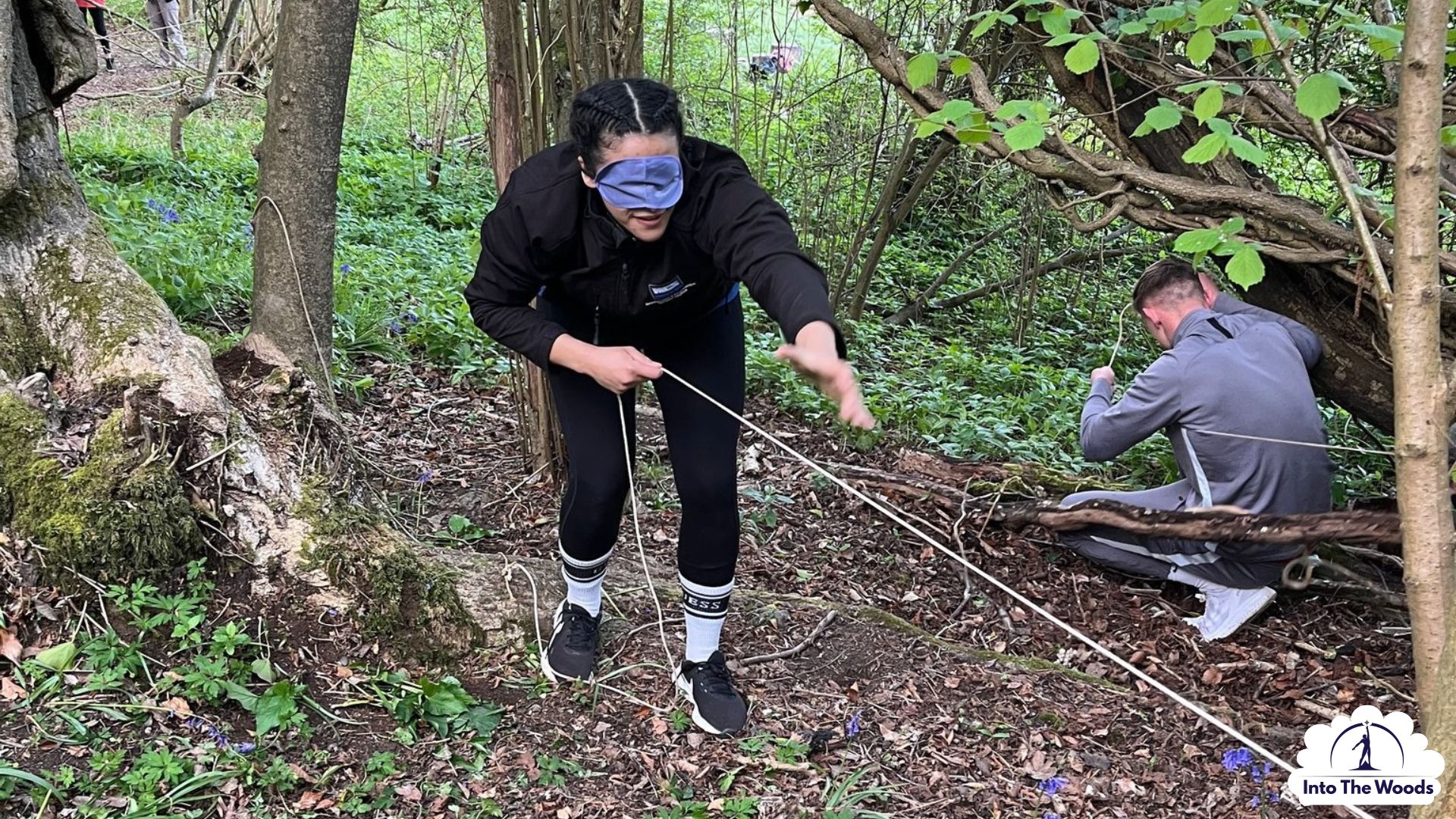 Wellness Days Kent - blindfolded trust walk through bluebell woodland