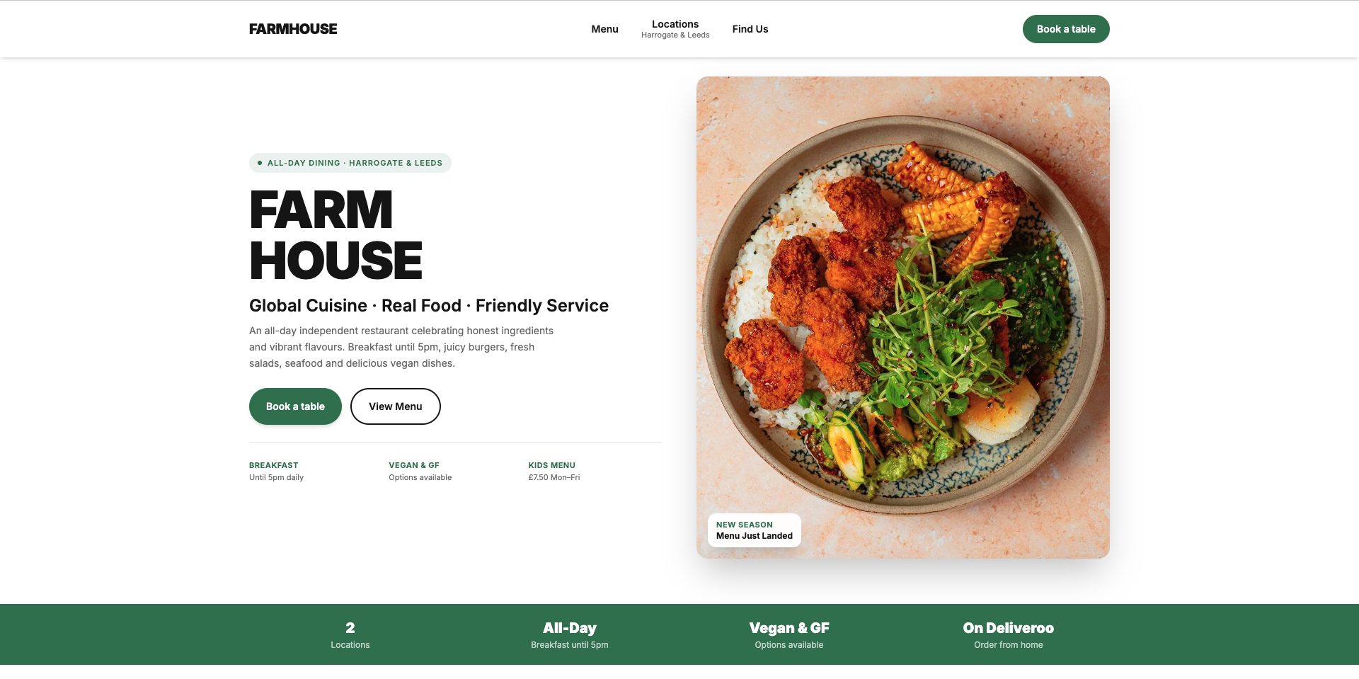 Website for Restaurant template preview