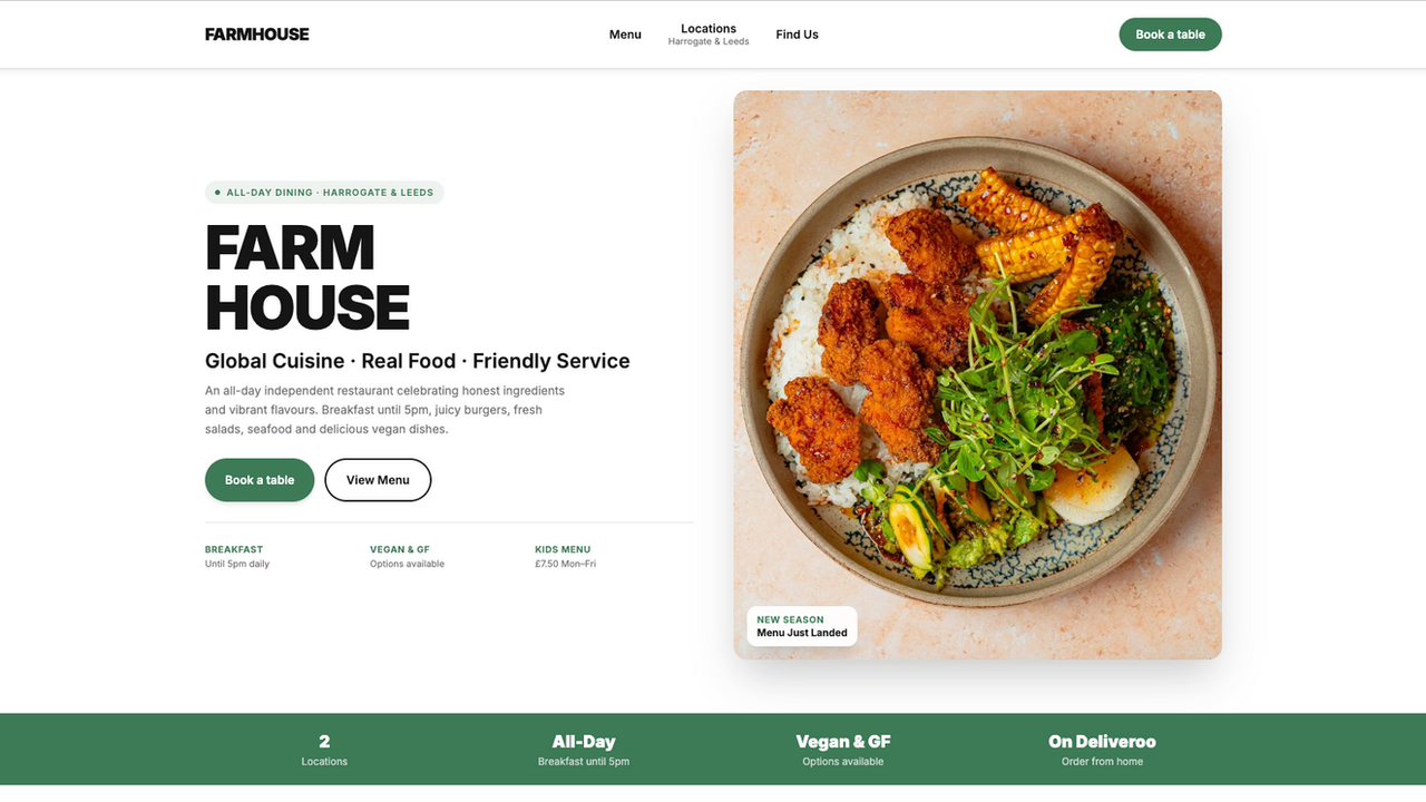 Website for Restaurant template preview