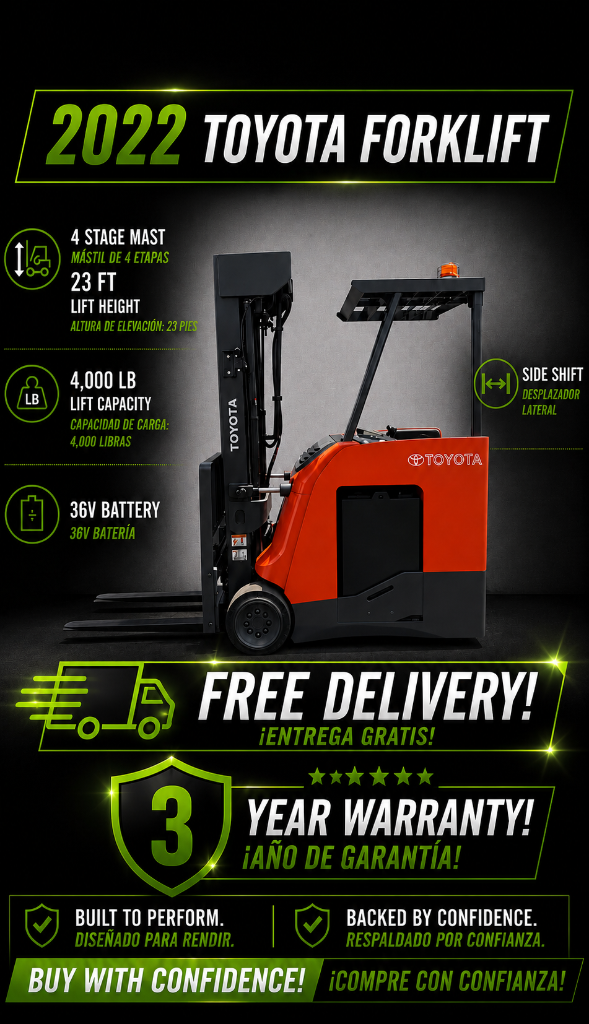 2022 Toyota 8BNCU20 Standup Electric Forklift - photo 1