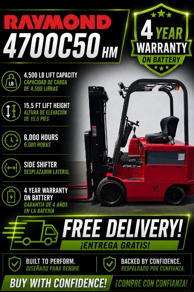 RAYMOND 4700C50 HM Electric Sitdown Forklift - photo 1