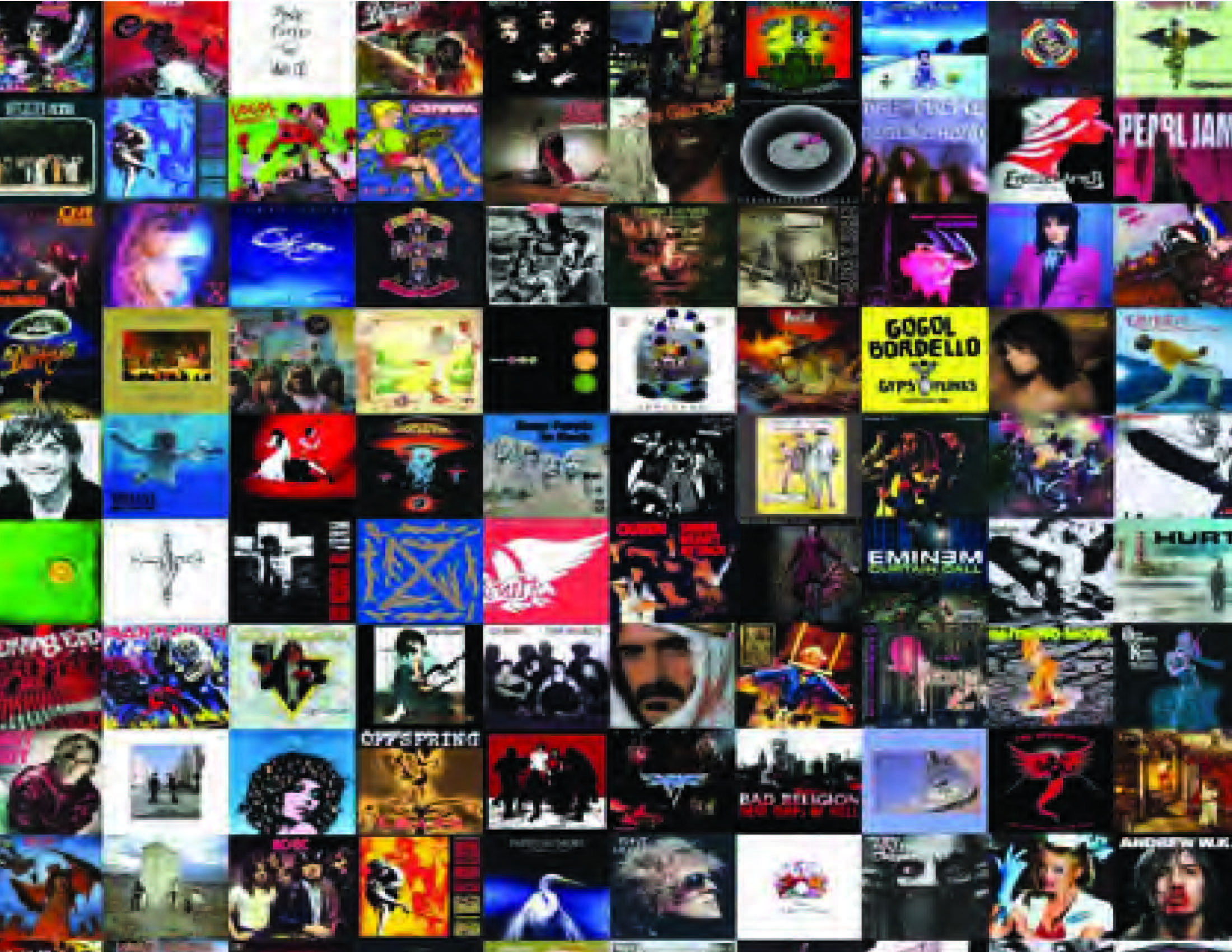 Vinyl record album cover grid