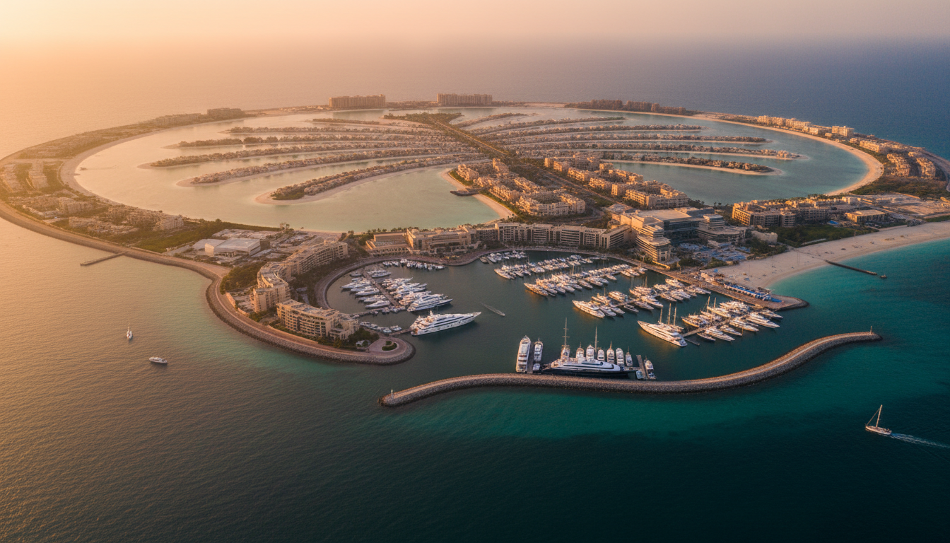 Aerial view of Dubai's luxury marina