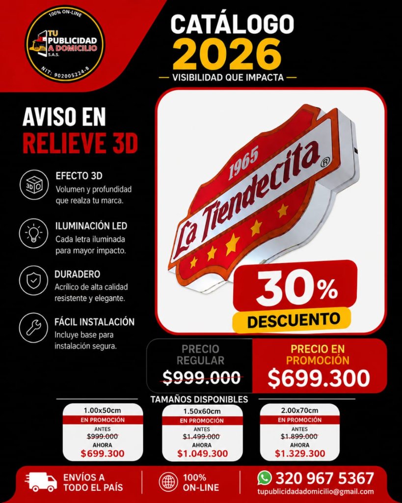 Aviso en Relieve 3D