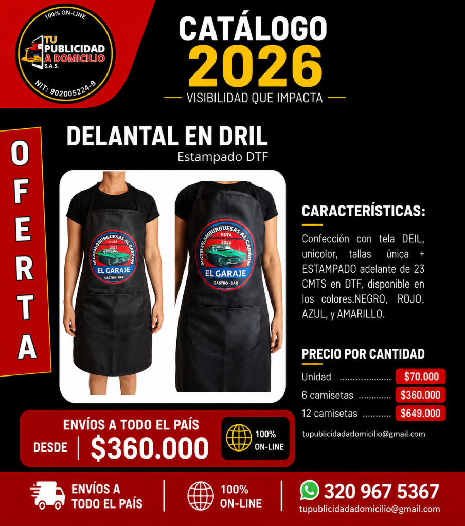 Delantal en Dril Estampado DTF