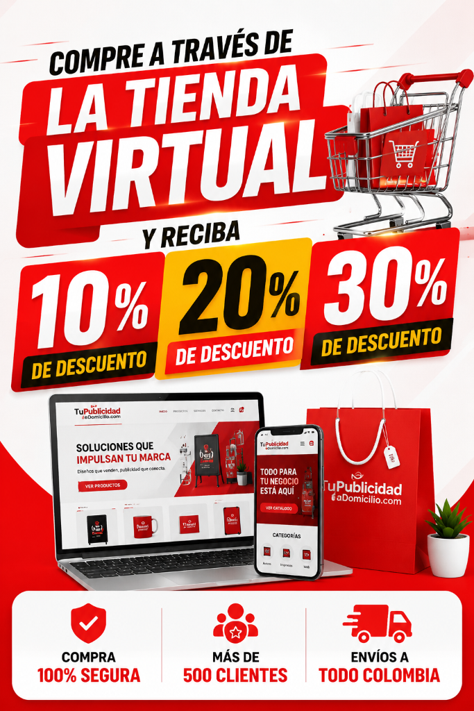 Compre a través de la Tienda Virtual y reciba hasta 30% de descuento
