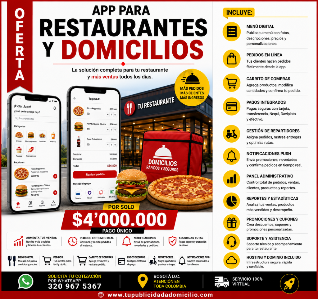 App para Restaurantes y Domicilios
