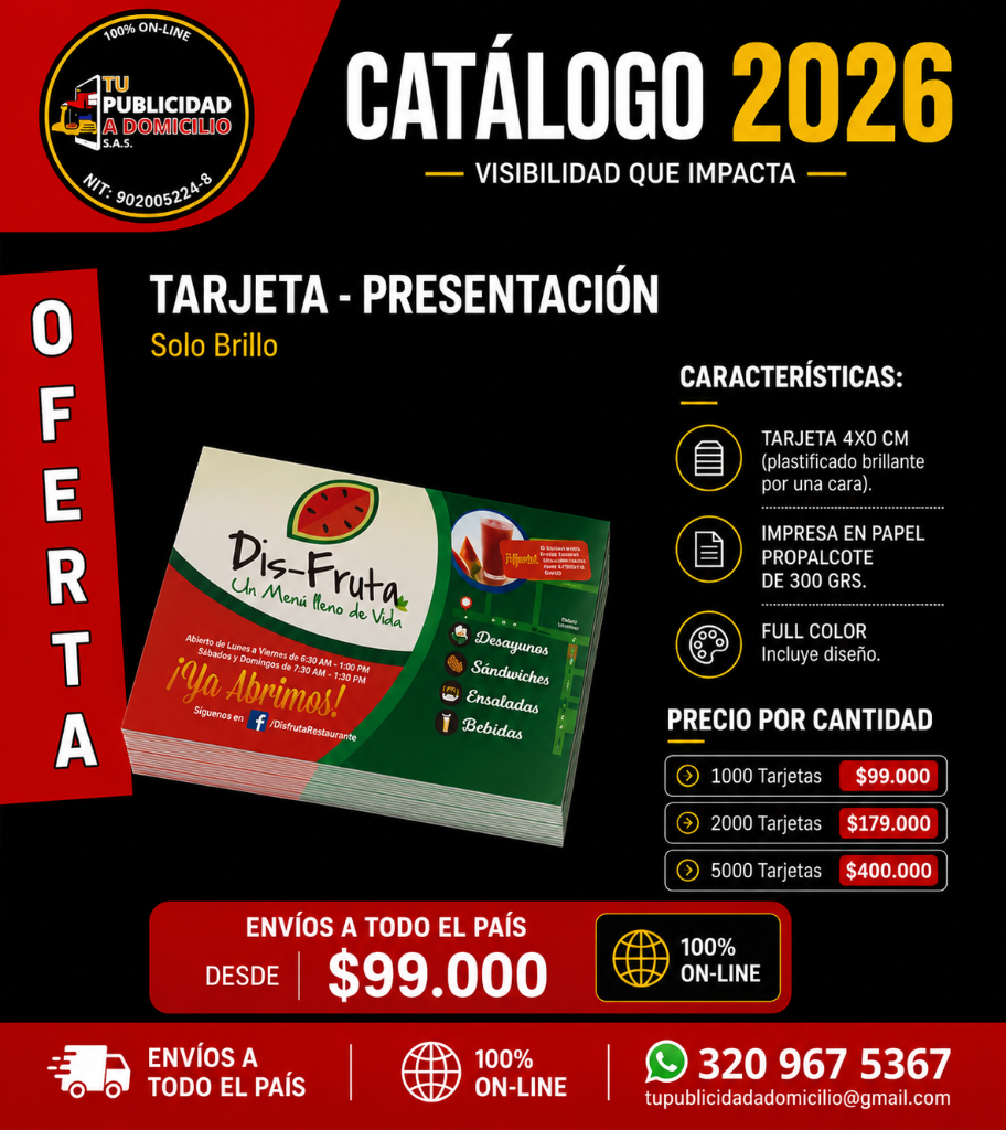 Tarjetas de Presentación Solo Brillo