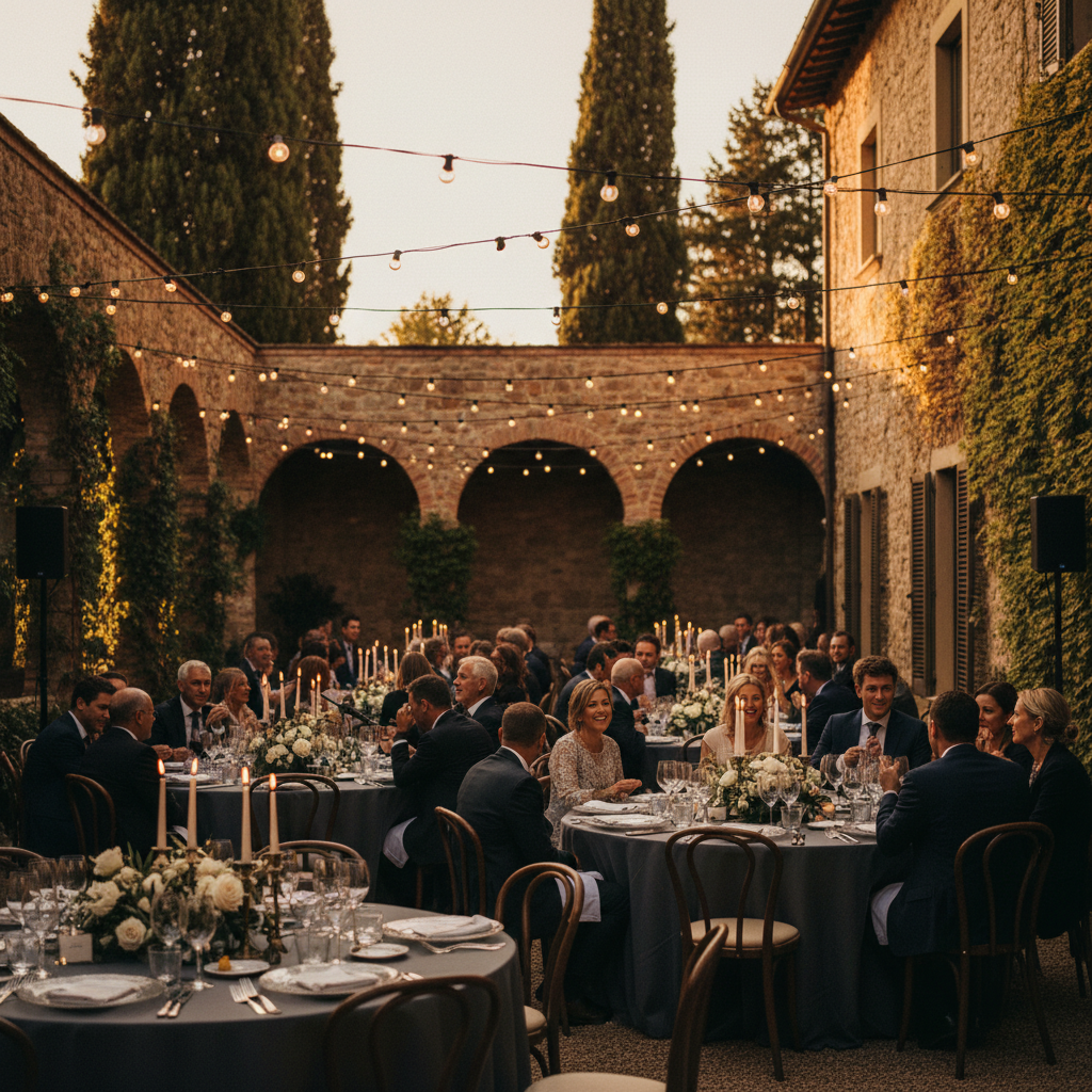 Luxury event production at a European villa