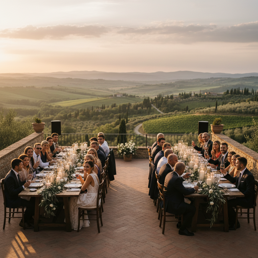 Destination wedding production in Italy
