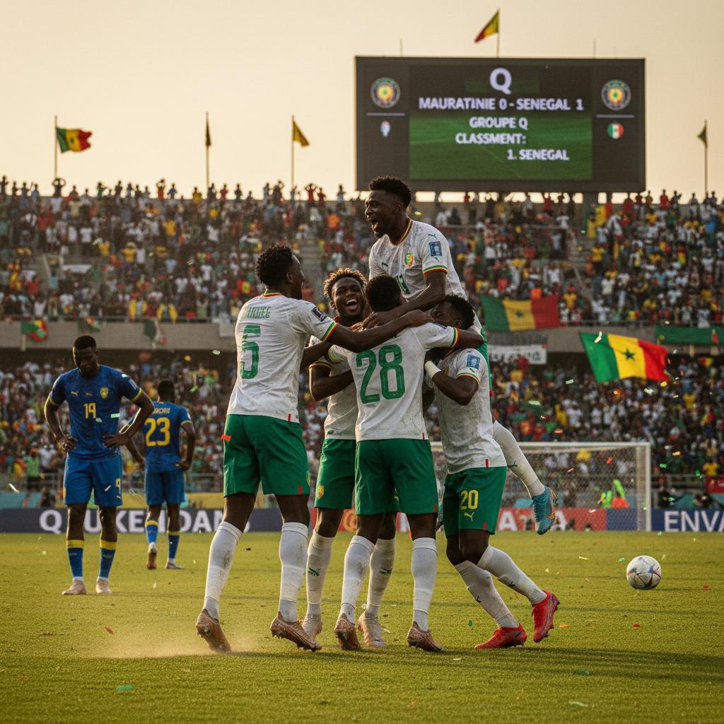 Mondial 2026 (Q) : Les Lions s'imposent en Mauritanie et reprennent la tête du groupe
