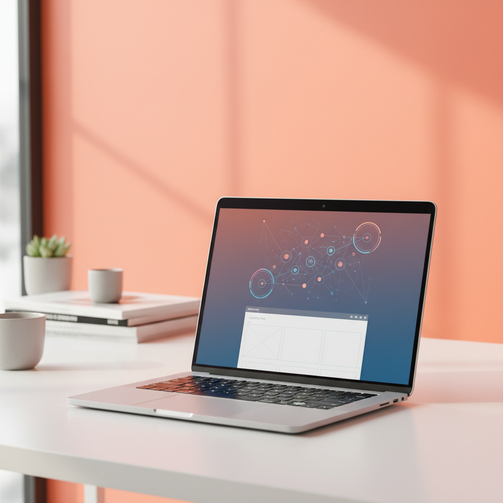 Landing page analytics su MacBook — AURA Creative