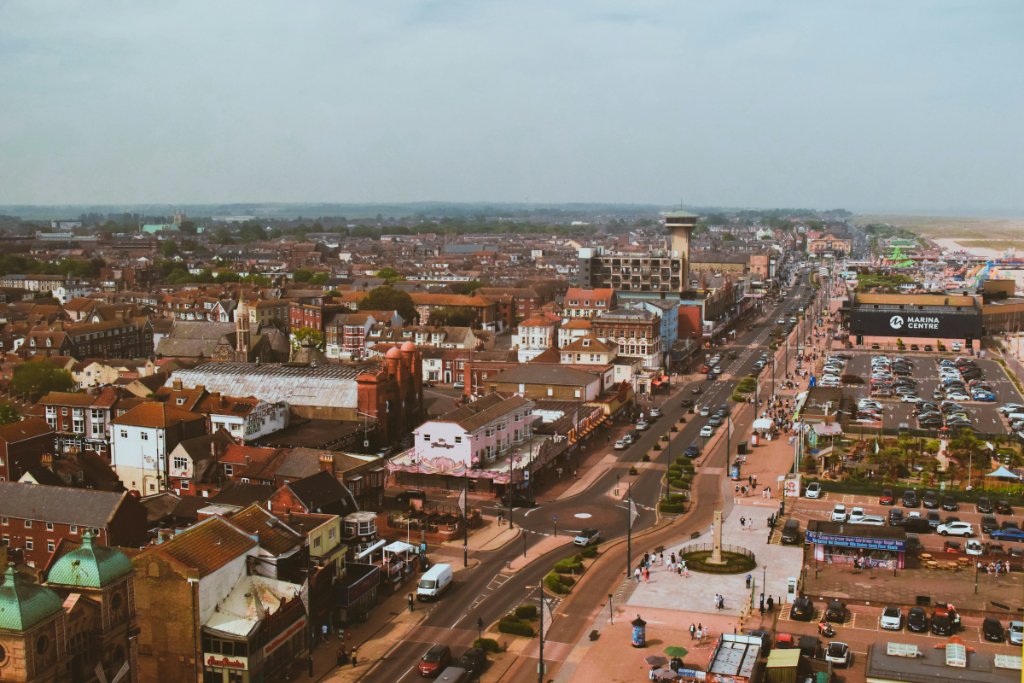 Great Yarmouth skyline, a hub for the offshore wind industry