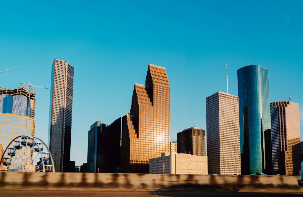 Houston skyline, a hub for the offshore wind industry