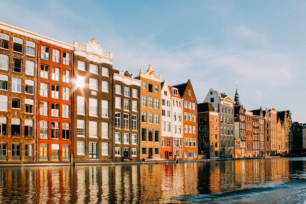 Amsterdam skyline, a hub for the offshore wind industry