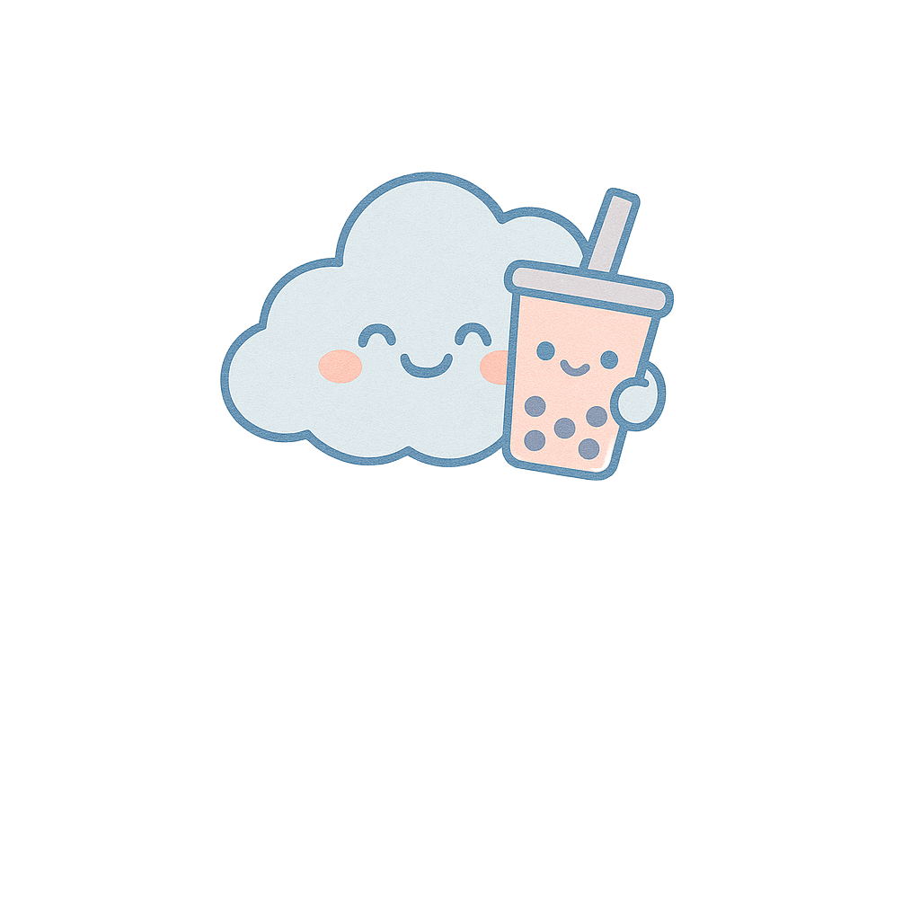 Cloud Tea logo — smiling cloud hugging a boba tea cup