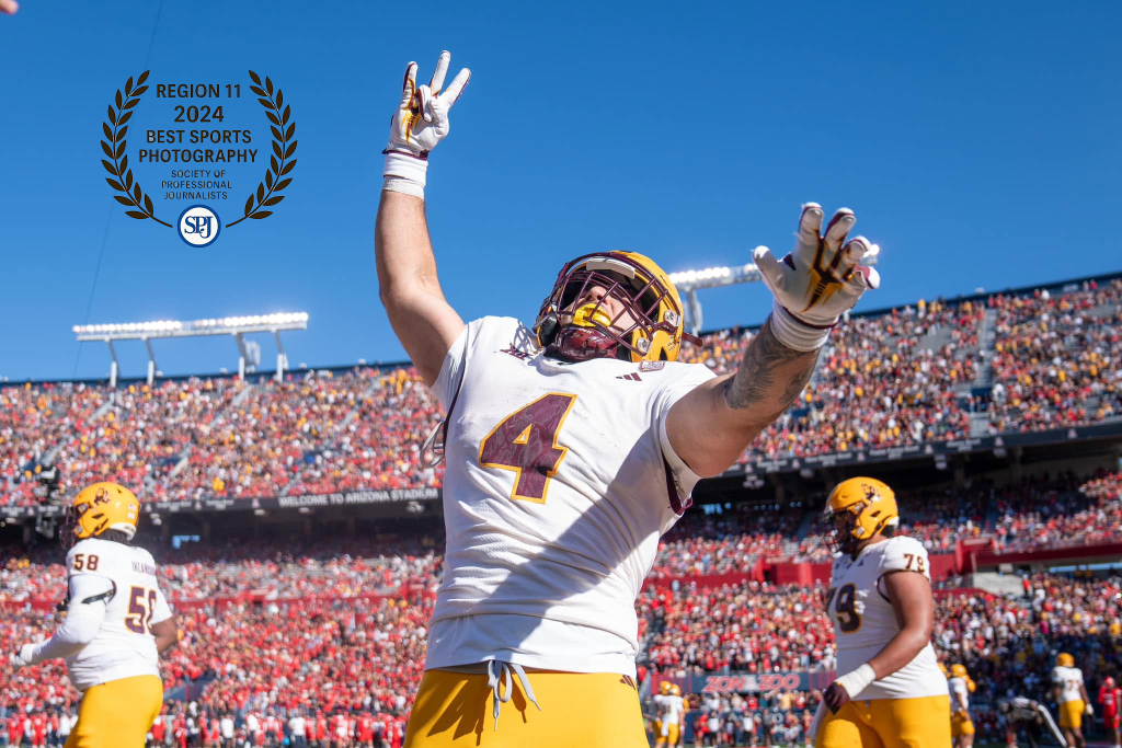 ASU football Territorial Cup coverage that won the 2024 SPJ Region 11 Best Sports Photography award