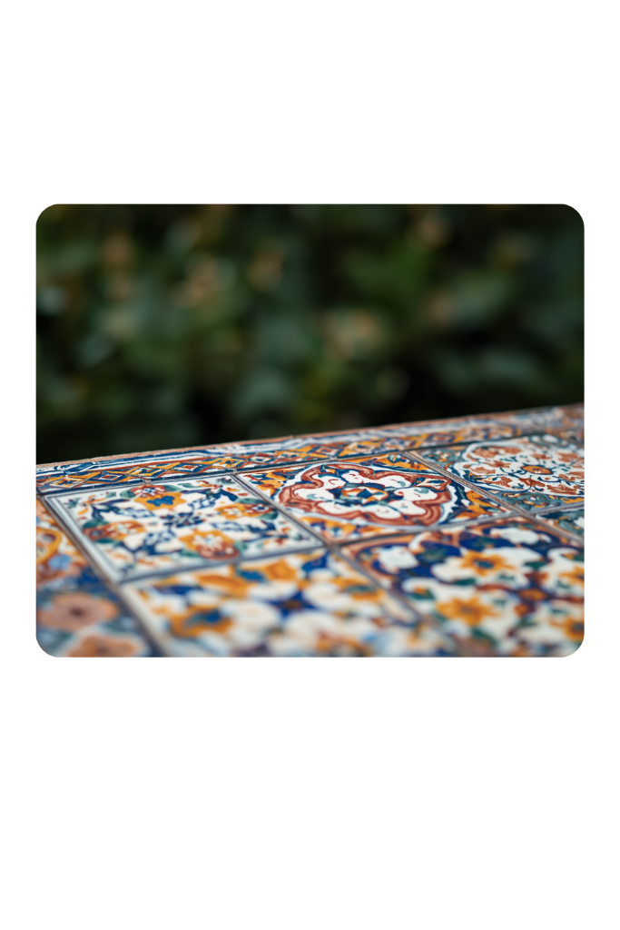 Close-up of traditional Andalusian tile detail