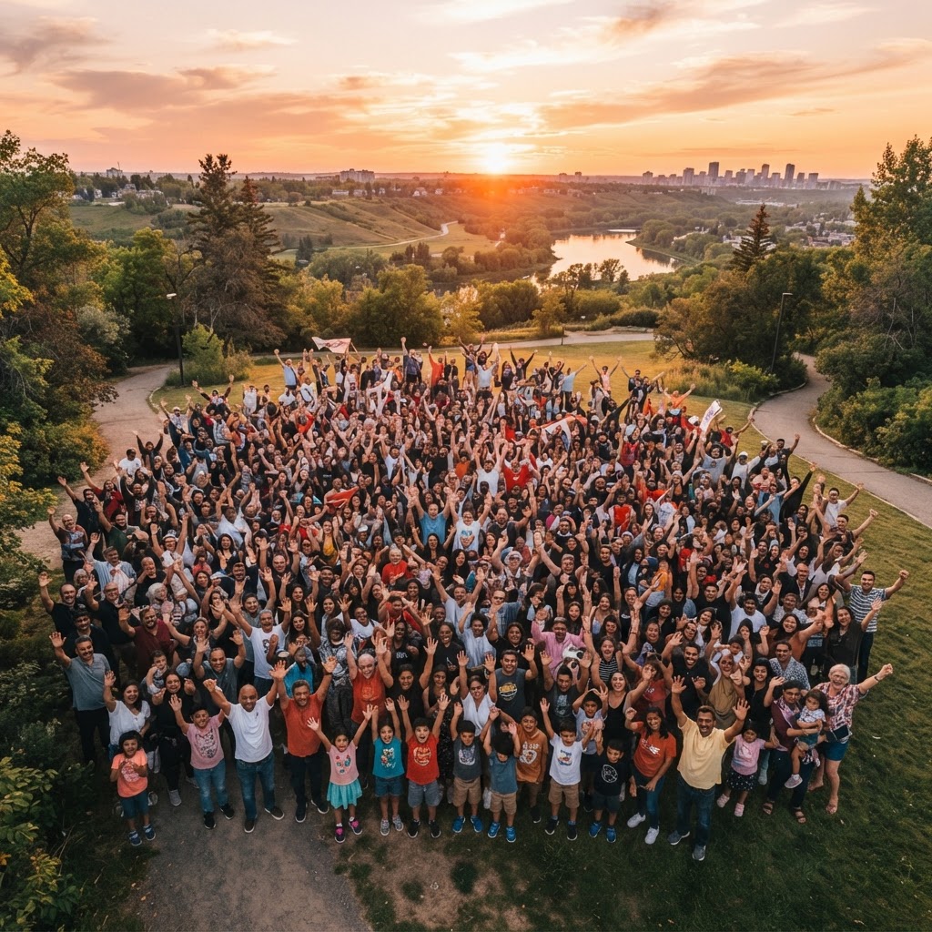 Cerca de 100 pessoas reunidas em celebração