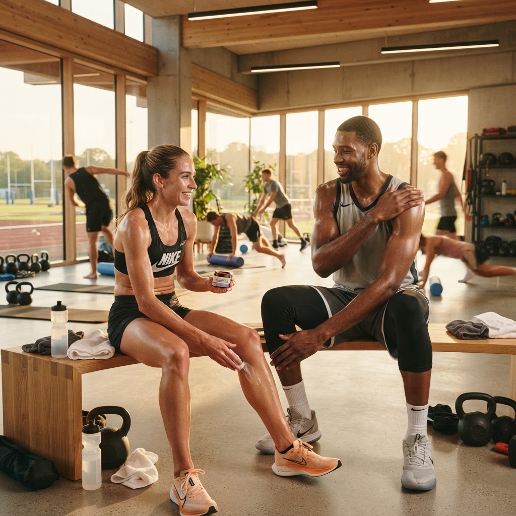 Athletes recovering after training