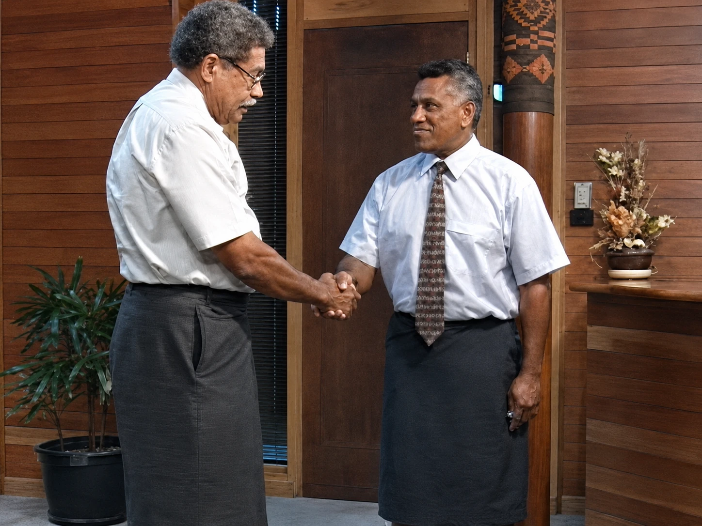 The late Laisenia Qarase with Sitiveni Weleilakeba