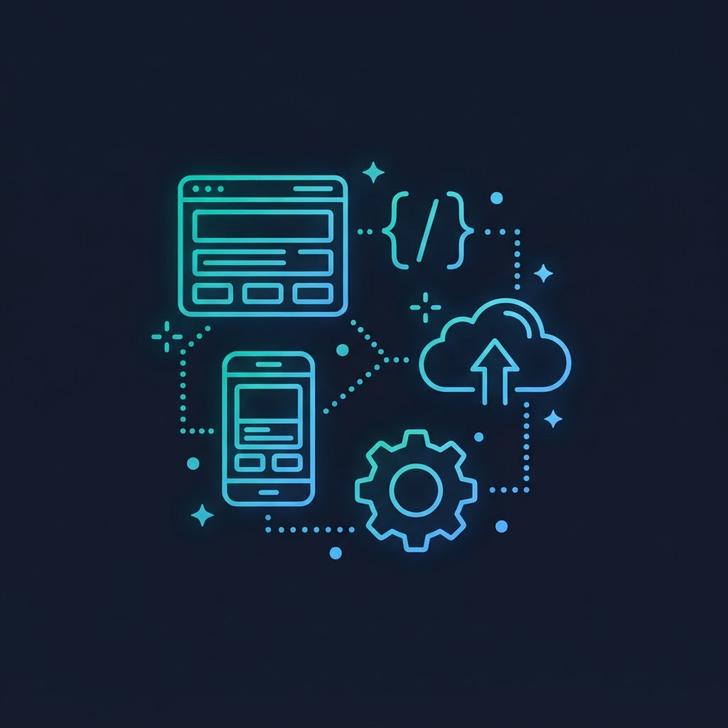 Website and digital setup illustration