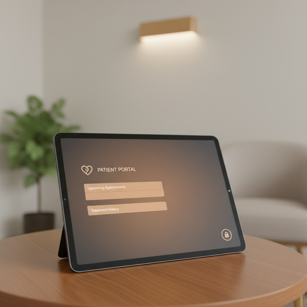 MÜNE Medical Aesthetics — Yooli patient portal on iPad