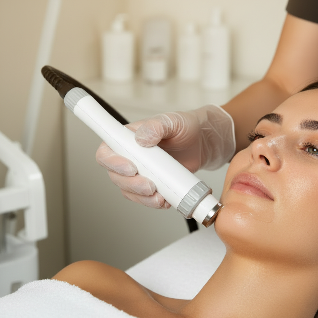RF radiofrequency skin tightening treatment on face at MÜNE Aesthetics Perth
