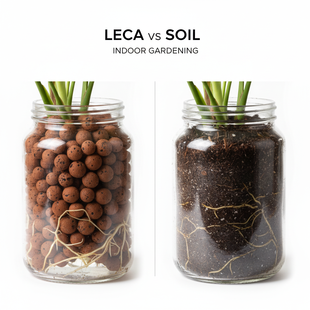 LECA vs Soil for Indoor Gardening