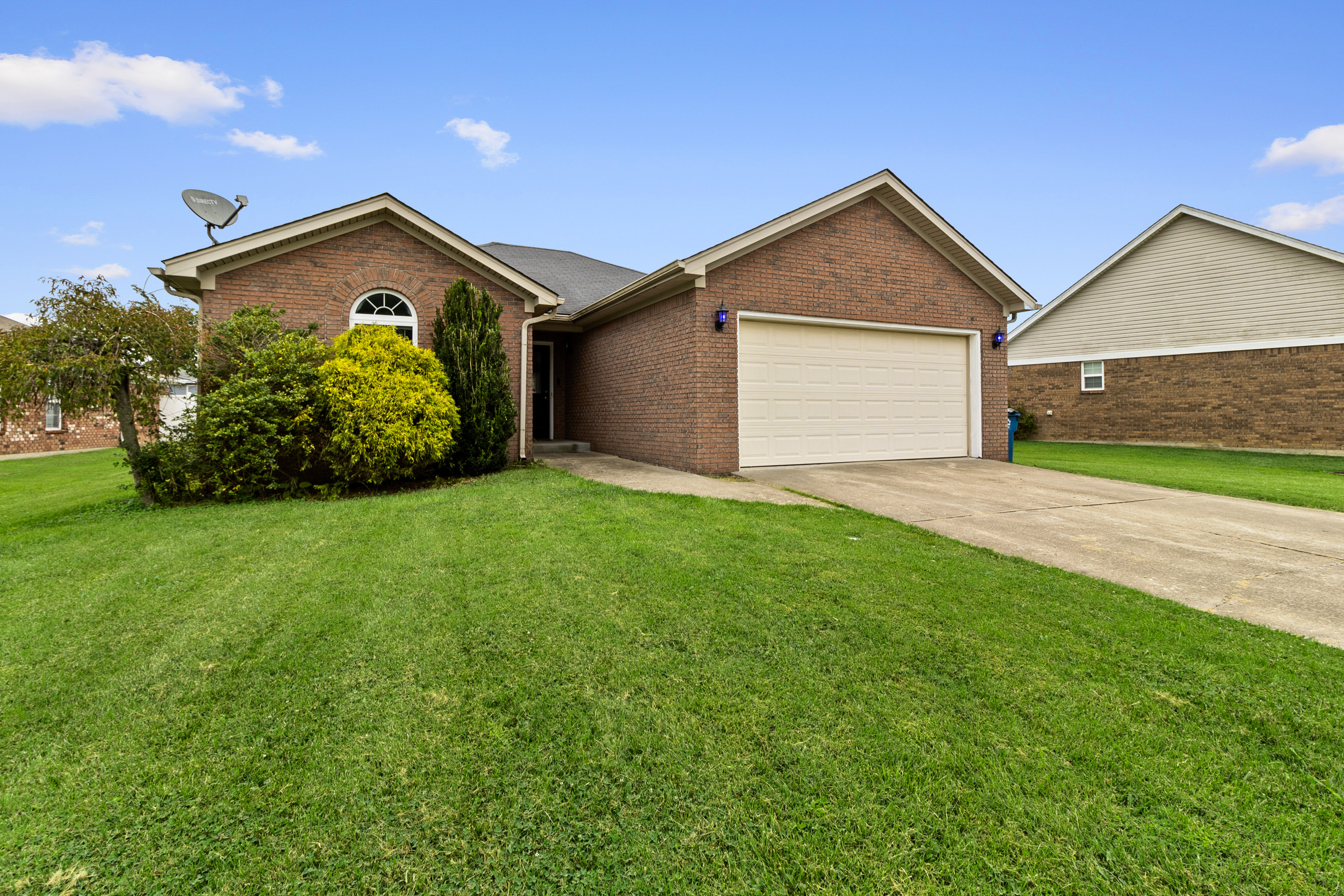 Beautiful brick home exterior photographed for a real estate listing