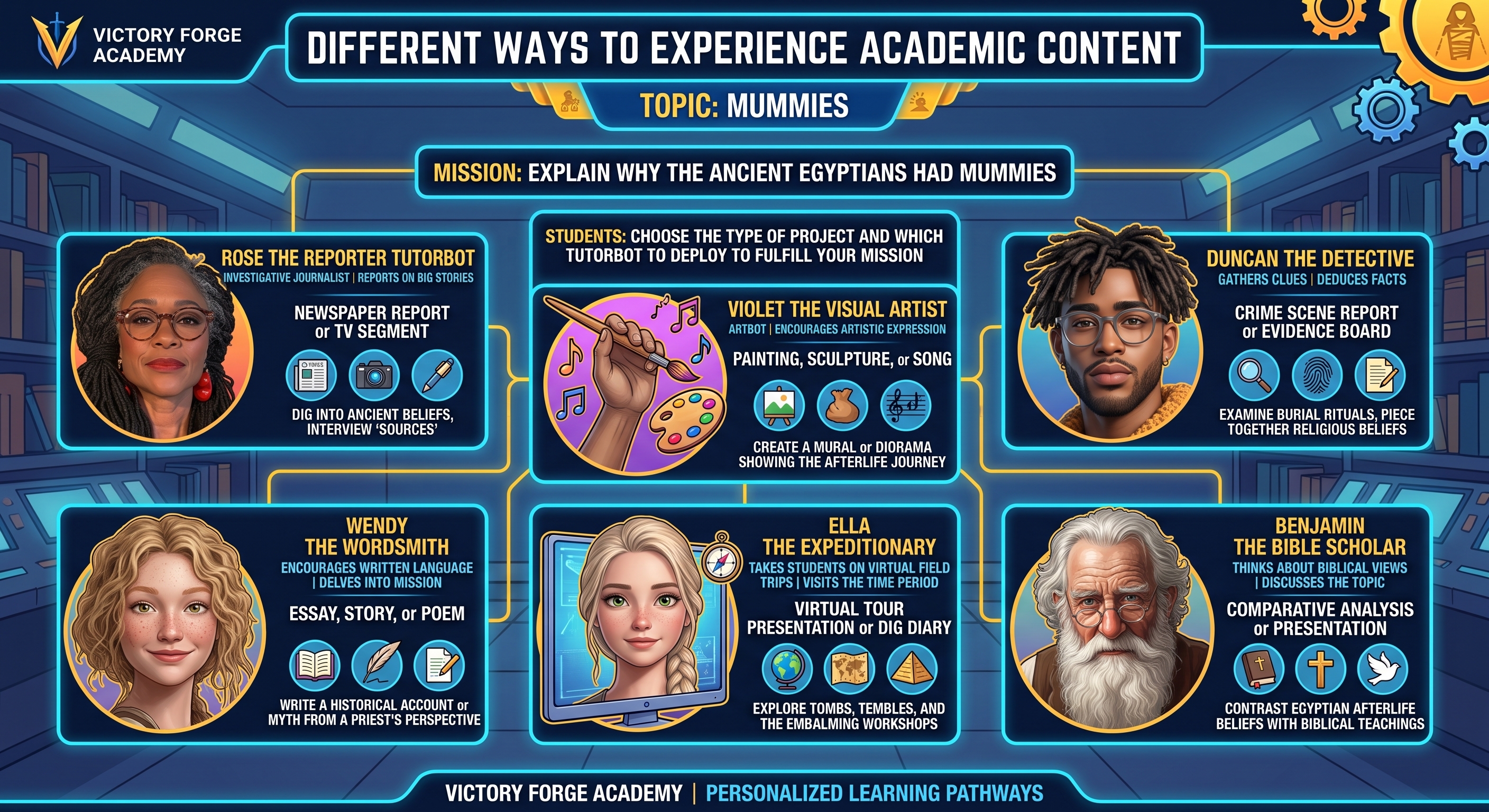 Different ways to experience academic content at Victory Forge Academy