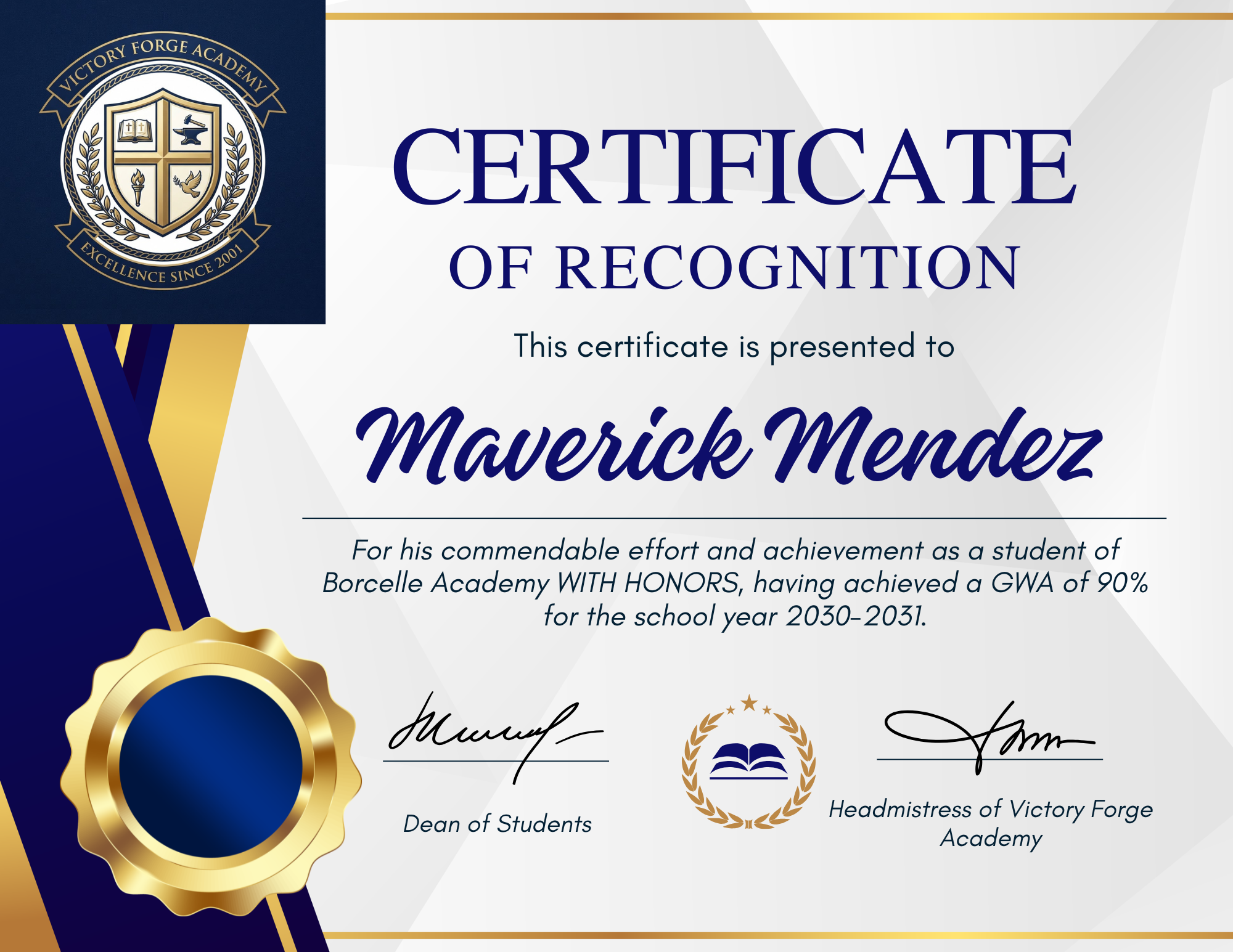 Certificate of Recognition