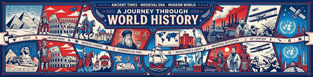 Grades 9–12 · World History His Story course banner