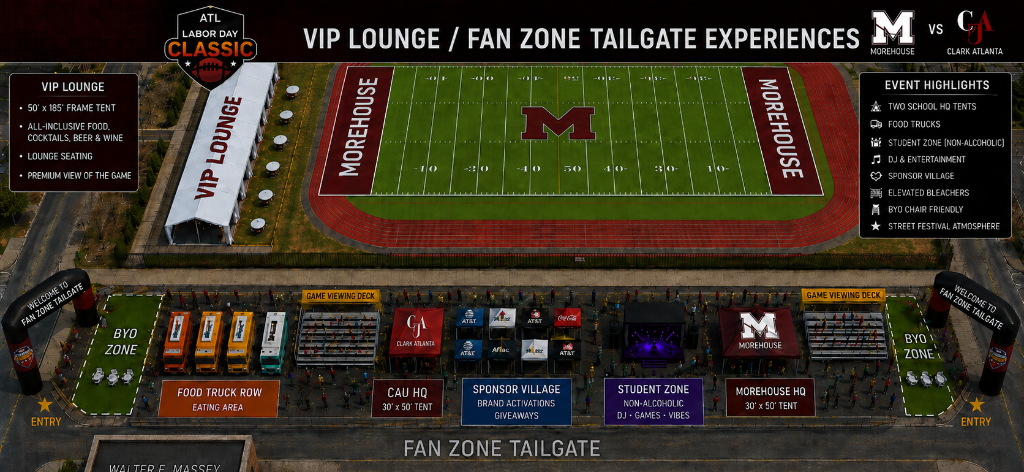 ATL Labor Day Classic VIP Lounge and Fan Zone Tailgate Experiences map