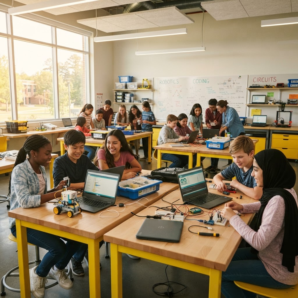 Kids learning tech at TechSphere Academy
