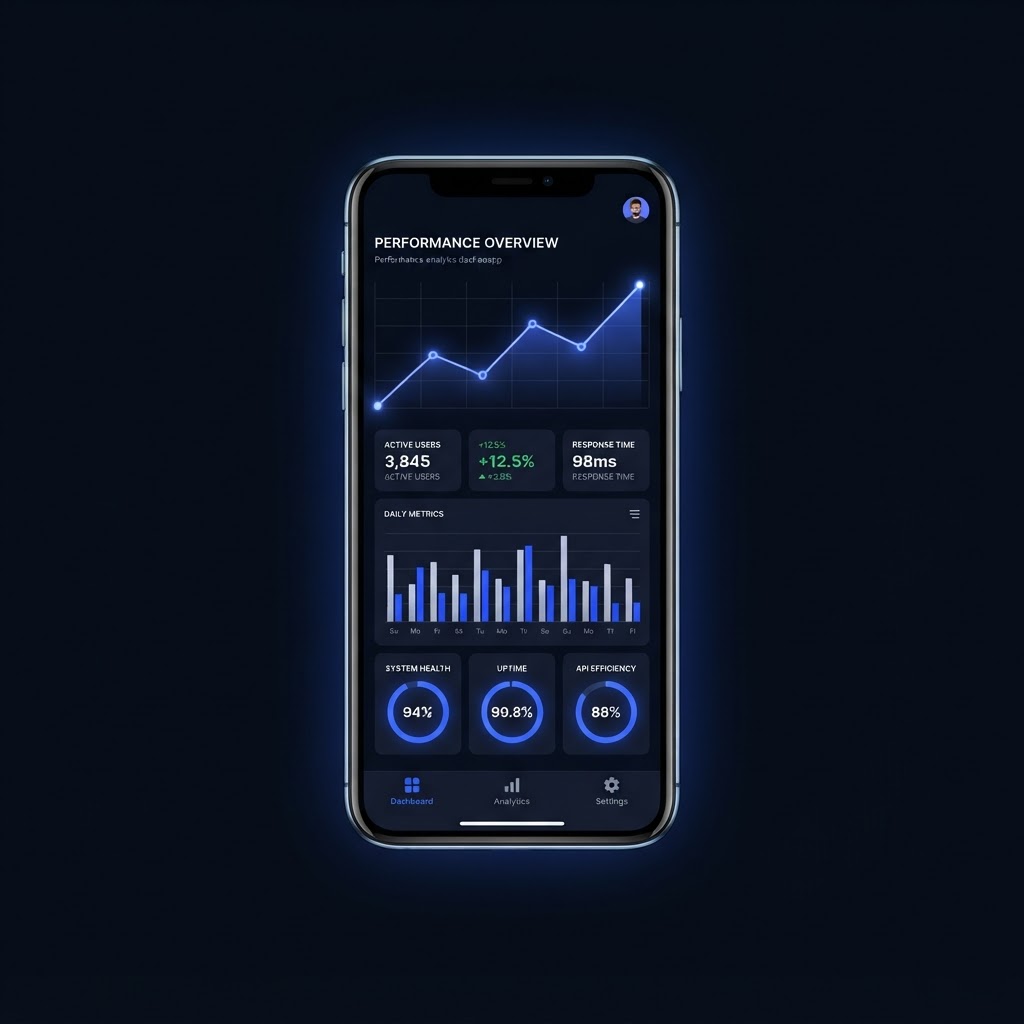 t3app performance dashboard displayed on a premium laptop and smartphone