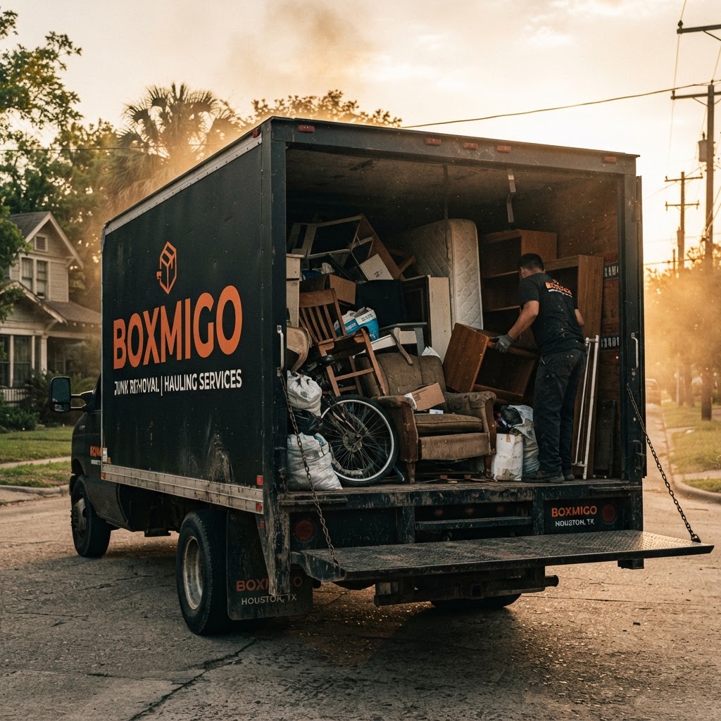 Truck loaded with junk