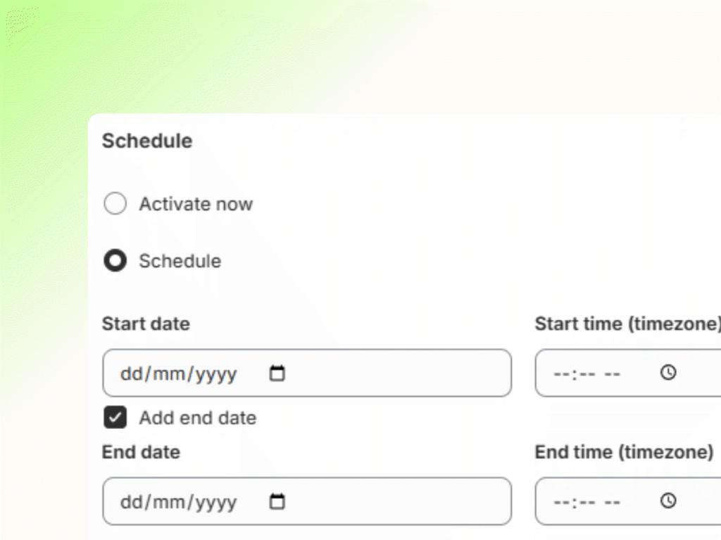 Tag, schedule, go live — app screenshot