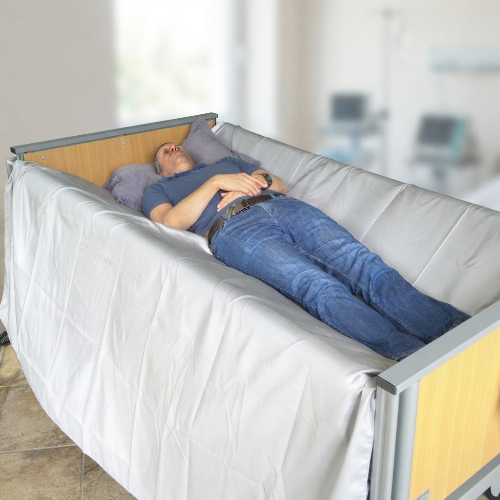 The fabric wraps up the sides, forming a gentle cradle