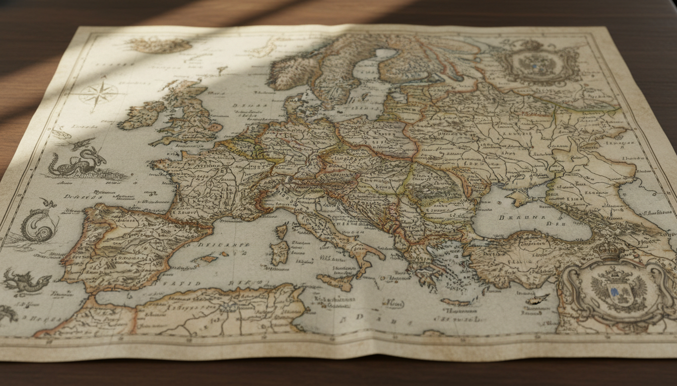 Vintage map of Eastern Europe
