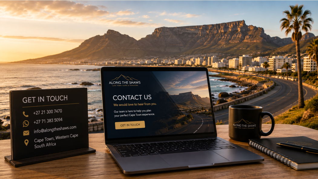Contact Along the Shaws for private Cape Town tours, Cape Winelands experiences, airport transfers and personalised travel planning in the Western Cape, South Africa.