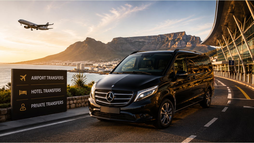 Private Cape Town transfer service with premium vehicle transport for airport arrivals, hotels and private driver journeys in Cape Town, Western Cape, South Africa.