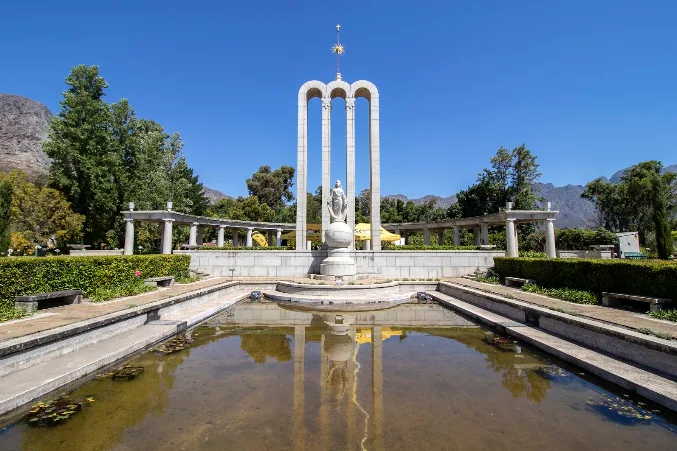 Huguenot Monument in Franschhoek, Western Cape, featured on a private Cape Winelands tour with Donovan Shaw and Along the Shaws.